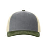 Richardson Five-Panel Trucker Cap - Richardson 112FP Richardson Heather Grey/ Birch/ Army Olive Adjustable