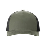 Richardson Five-Panel Trucker Cap - Richardson 112FP Richardson Loden Green/ Black Adjustable