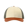 Richardson Low Pro Trucker Cap - Richardson 115 Caps Richardson Cream/ Loden Green/ Dark Orange M/L