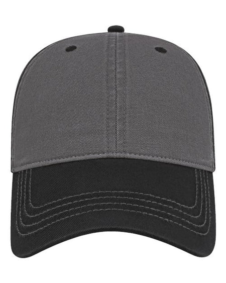 CAP AMERICA Relaxed Golf Dad Hat - CAP AMERICA i1002 CAP AMERICA Dark Grey/ Black Adjustable