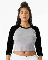 Bella + Canvas 1200 Women's Micro Rib Three-Quarter Raglan Sleeve Baby Tee