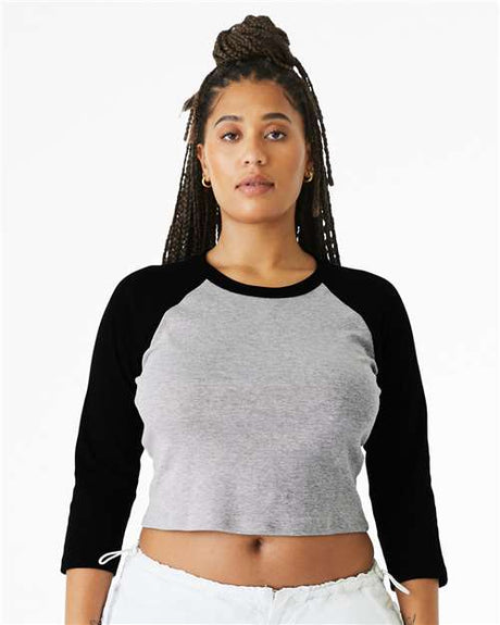 Bella + Canvas 1200 Women's Micro Rib Three-Quarter Raglan Sleeve Baby Tee