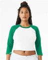 Bella + Canvas 1200 Women's Micro Rib Three-Quarter Raglan Sleeve Baby Tee