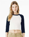 BELLA + CANVAS Women's Micro Rib Three-Quarter Raglan Sleeve Baby Tee - BELLA + CANVAS 1200