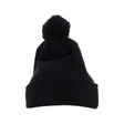 Flexfit Cuff Knit Beanie w Pom - Flexfit 1501P Flexfit Black One Size