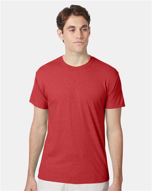 Hanes Perfect-T Triblend T-Shirt - Athletic Red Heather - Hanes 42TB Hanes Athletic Red Heather S