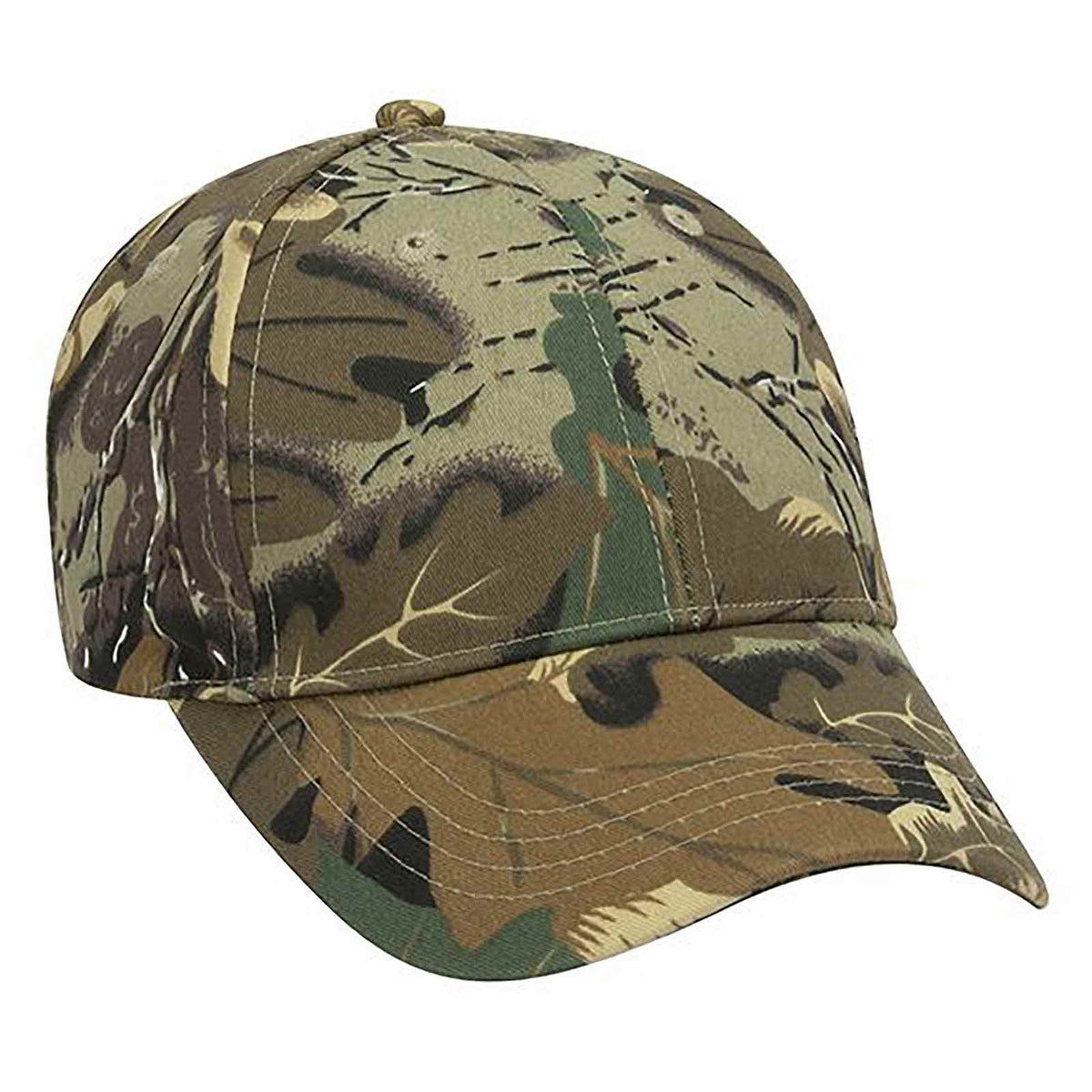 OTTO CAP Camouflage Young Adult 6 Panel Low Profile Baseball Cap OTTO 108-757 Otto Cap 320734 - Kha/Brn/Lt.Ol.Grn Young Adult