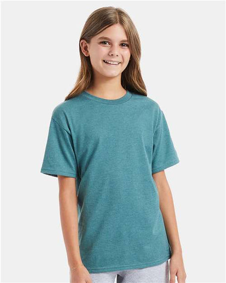 Hanes Perfect-T Youth T-Shirt - Hanes 498Y Hanes Cactus Heather XS