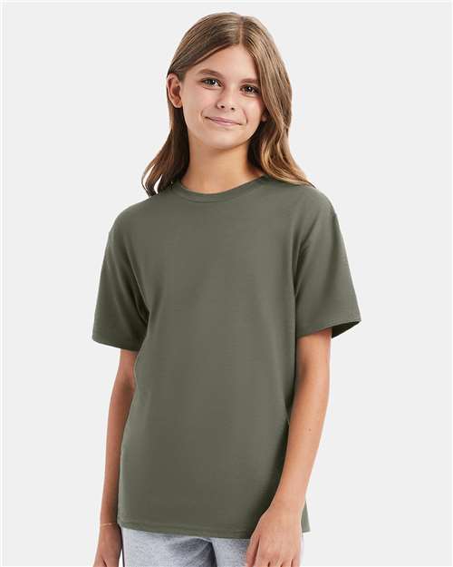 Hanes Perfect-T Youth T-Shirt - Hanes 498Y Hanes Fatigue Green XS