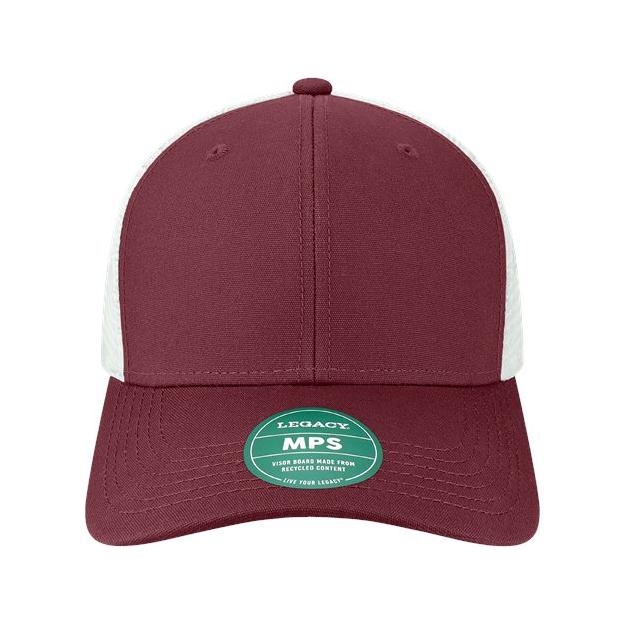 LEGACY Mid-Pro Snapback Trucker Cap - LEGACY MPS LEGACY Maroon/ White Adjustable