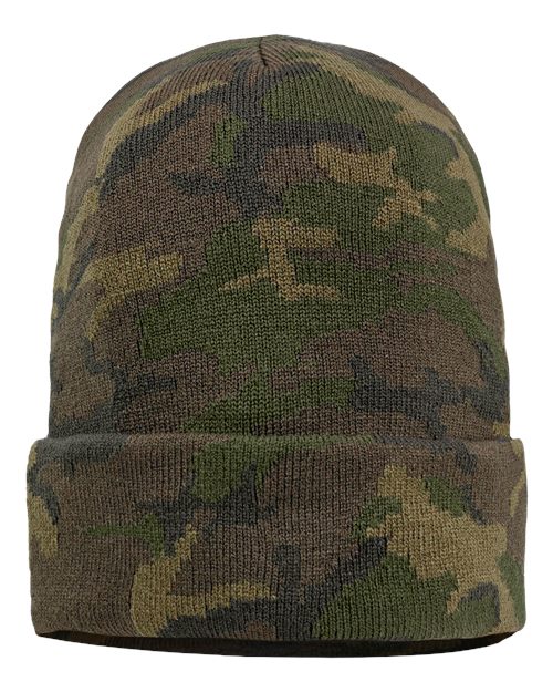 Sportsman 12" Solid Cuffed Beanie - Sportsman SP12 Sportsman Green Camo One Size