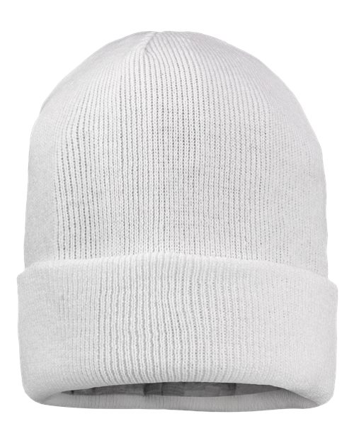 Sportsman 12" Jersey Lined Cuffed Beanie - Sportsman SP12JL Sportsman White One Size