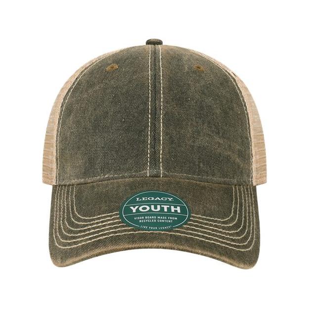 LEGACY Youth Old Favorite Trucker Cap - LEGACY OFAY LEGACY Black/ Khaki Adjustable