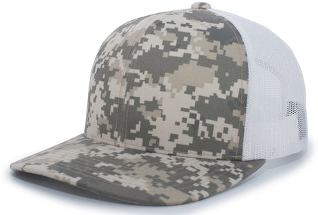 Pacific Headwear Camo Snapback Trucker Cap 108C