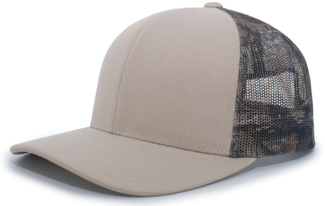 Pacific Headwear Camo Snapback Trucker Cap 108C