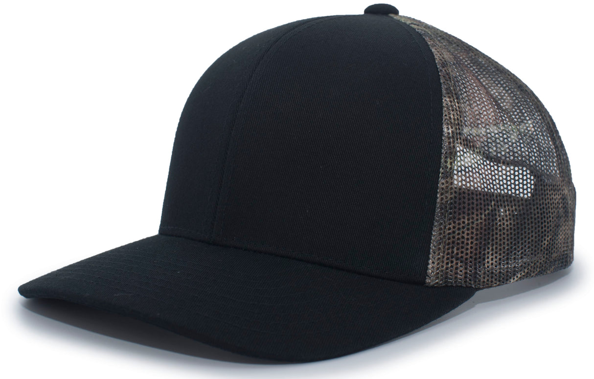 Pacific Headwear Camo Snapback Trucker Cap 108C