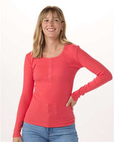 Boxercraft Women's Harper Long Sleeve Henley - Boxercraft BW2402