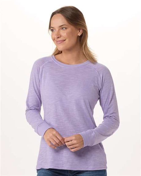 Boxercraft Women's Solid Preppy Patch Long Sleeve T-Shirt - Boxercraft BW3166