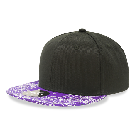 Decky 6 Panel High Profile Structured Bandanna Bill Snapback | Decky 1093