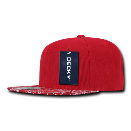 Decky 6 Panel High Profile Structured Bandanna Bill Snapback | Decky 1093