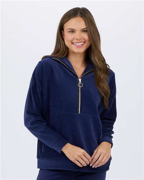 Boxercraft Women's Manchester Corded Quarter-Zip Pullover - Boxercraft BW5203