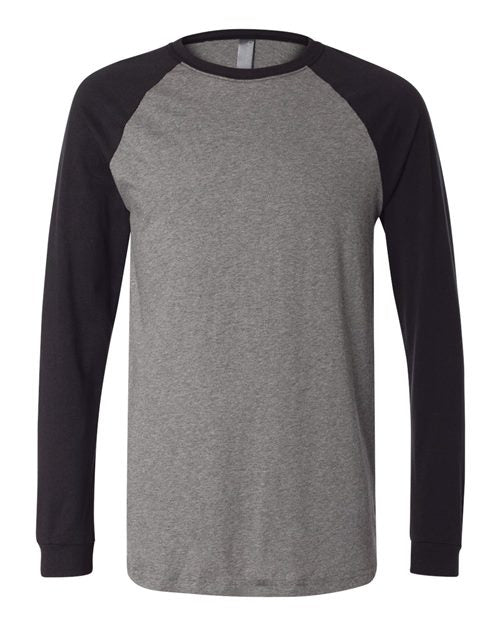 Bella + Canvas 3000 Men's Long Sleeve Jersey Baseball Tee