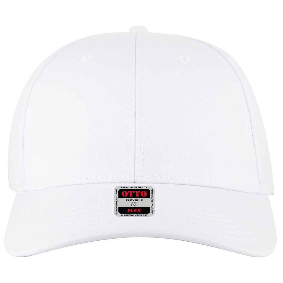 OTTO CAP "OTTO FLEX" 6 Panel Low Profile Baseball Cap OTTO 11-1 Otto Cap 016 - White L/XL