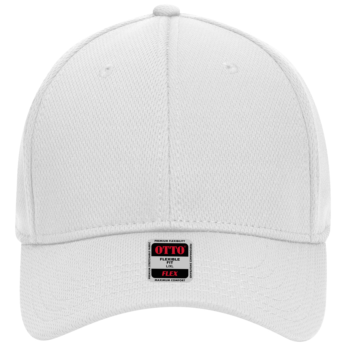 OTTO CAP "OTTO FLEX" 6 Panel Low Profile Baseball Cap OTTO 11-1162 Otto Cap 016 - White L/XL