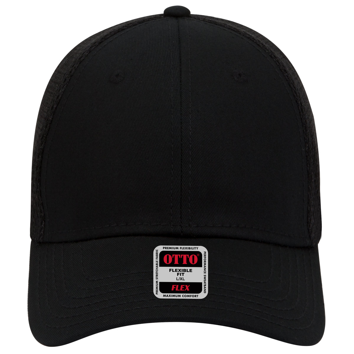 OTTO CAP "OTTO FLEX" 6 Panel Low Profile Baseball Cap OTTO 11-1169 Otto Cap 003 - Black S/M