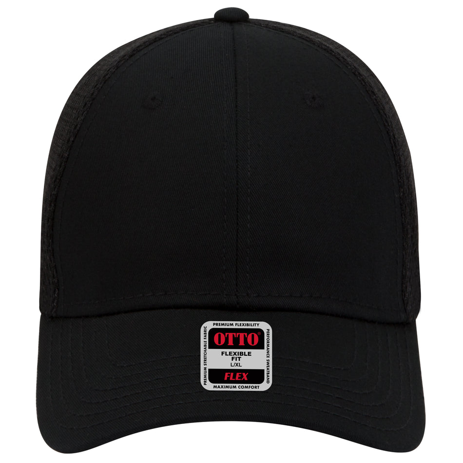 OTTO CAP "OTTO FLEX" 6 Panel Low Profile Baseball Cap OTTO 11-1169 Otto Cap 003 - Black L/XL