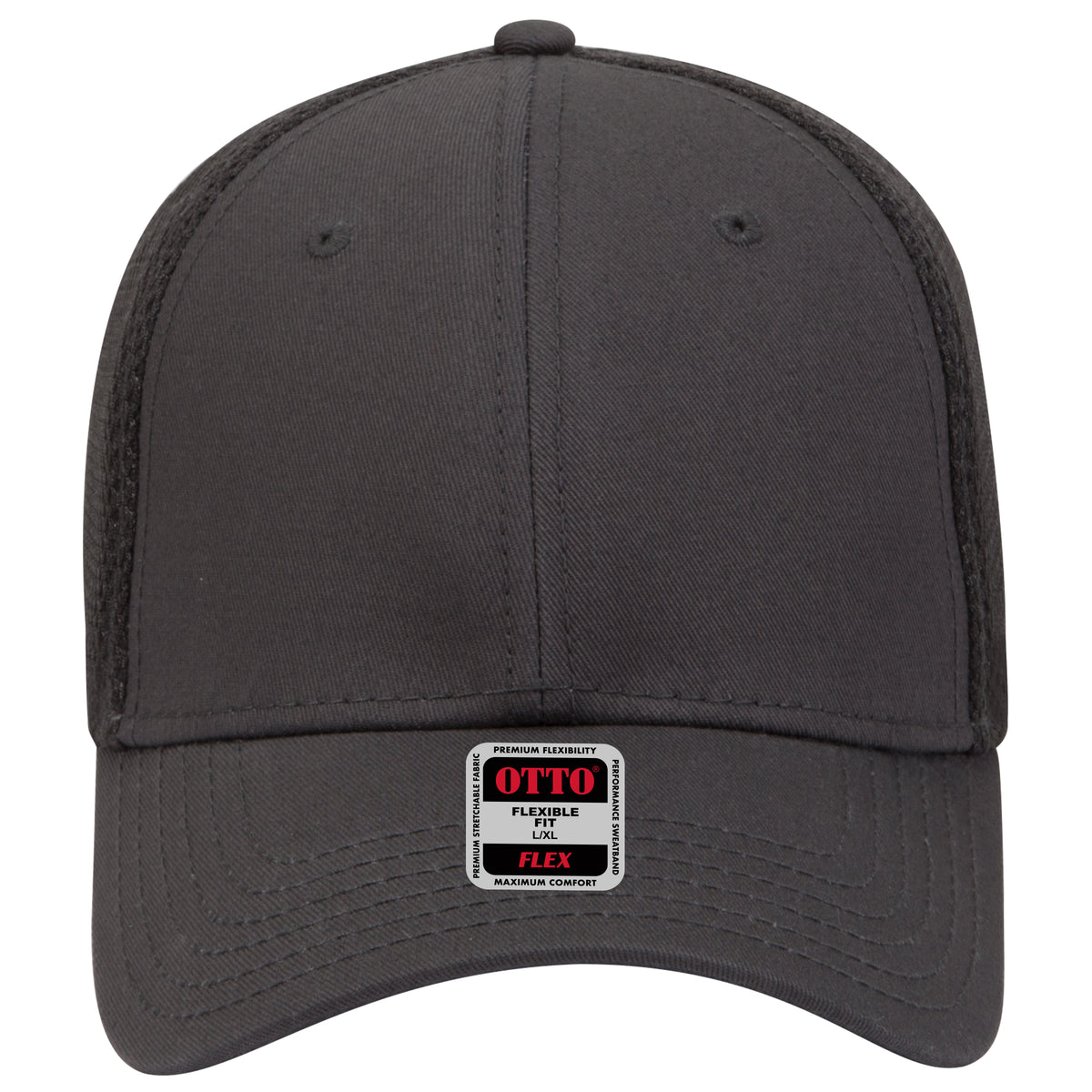 OTTO CAP "OTTO FLEX" 6 Panel Low Profile Baseball Cap OTTO 11-1169 Otto Cap 025 - Char. Gray S/M