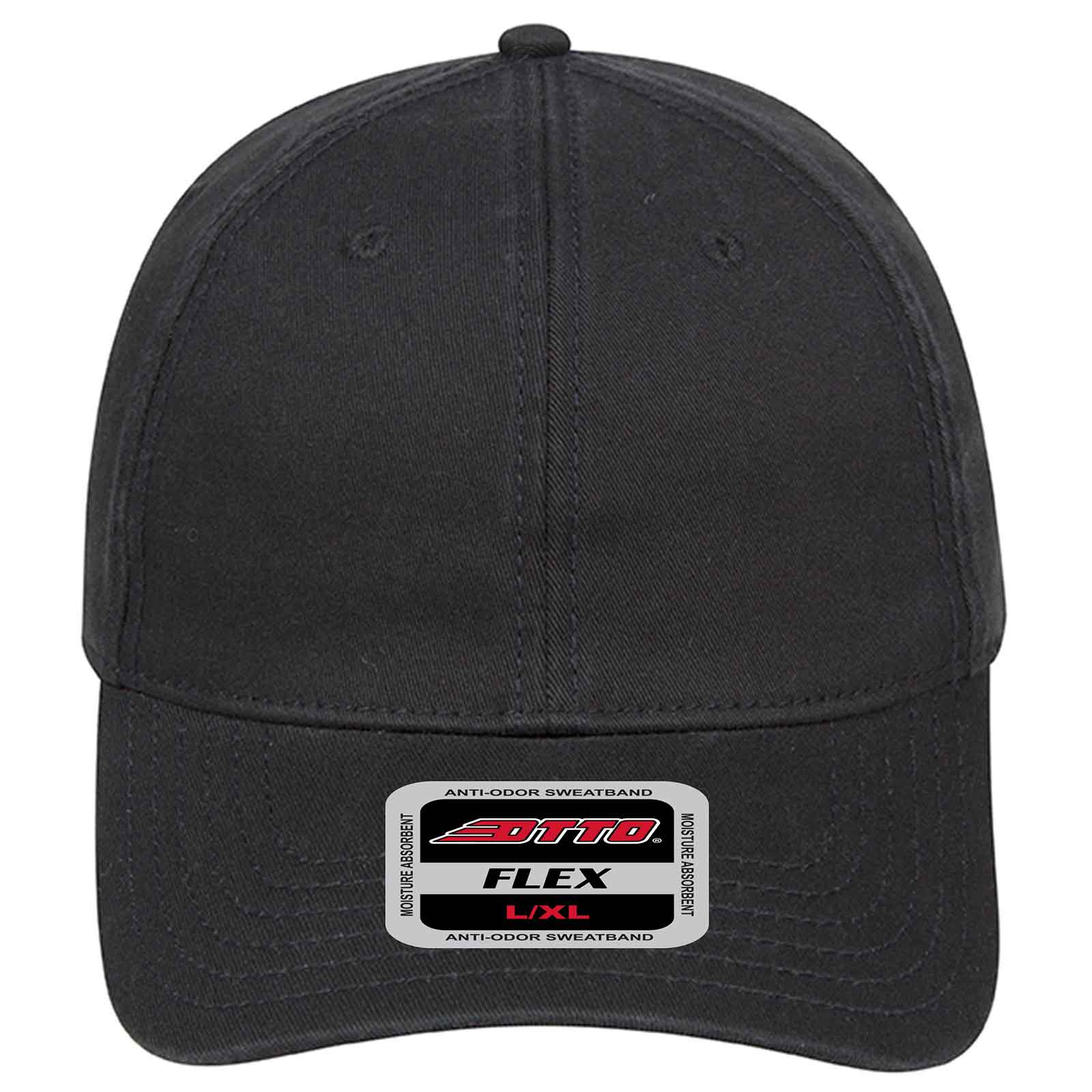 OTTO CAP "OTTO FLEX" 6 Panel Low Profile Baseball Cap OTTO 11-1171 Otto Cap 003 - Black S/M