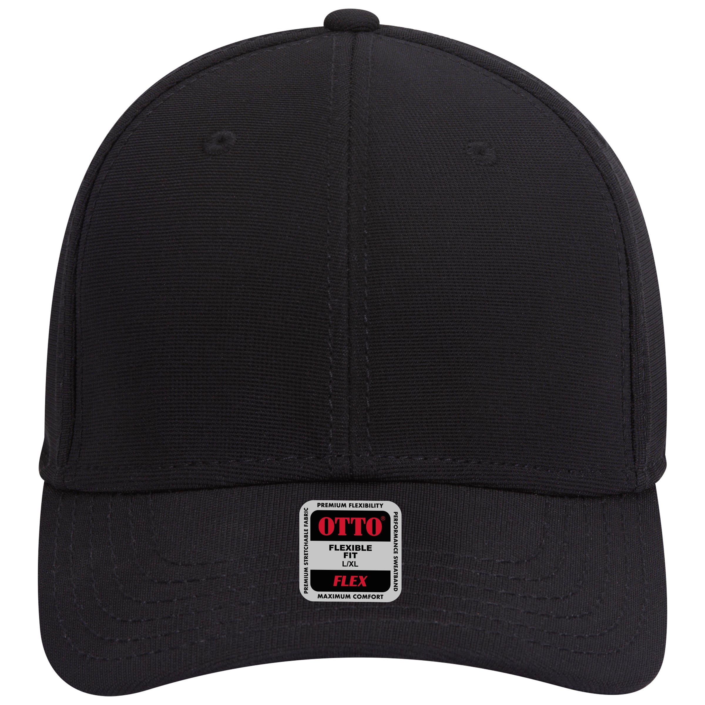 OTTO CAP "OTTO FLEX" 6 Panel Low Profile Baseball Cap OTTO 11-1172 Otto Cap 003 - Black L/XL