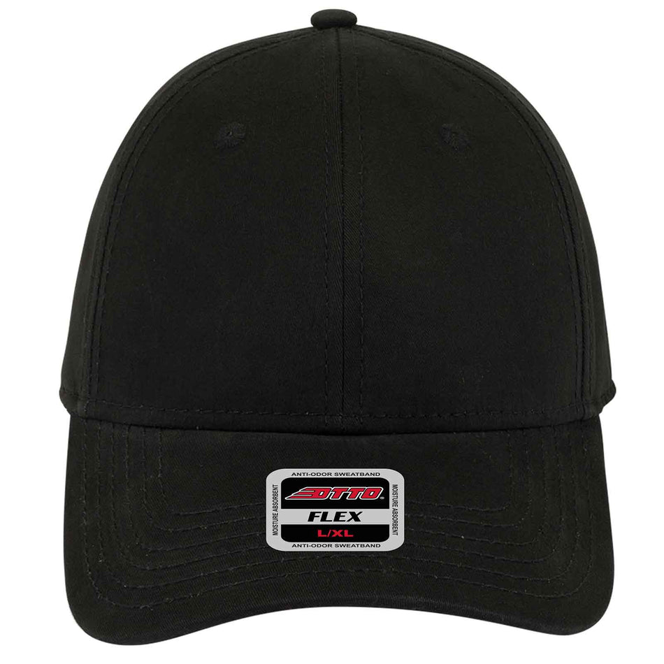 OTTO CAP "OTTO FLEX" 6 Panel Low Profile Baseball Cap OTTO 11-1205 Otto Cap 003 - Black L/XL