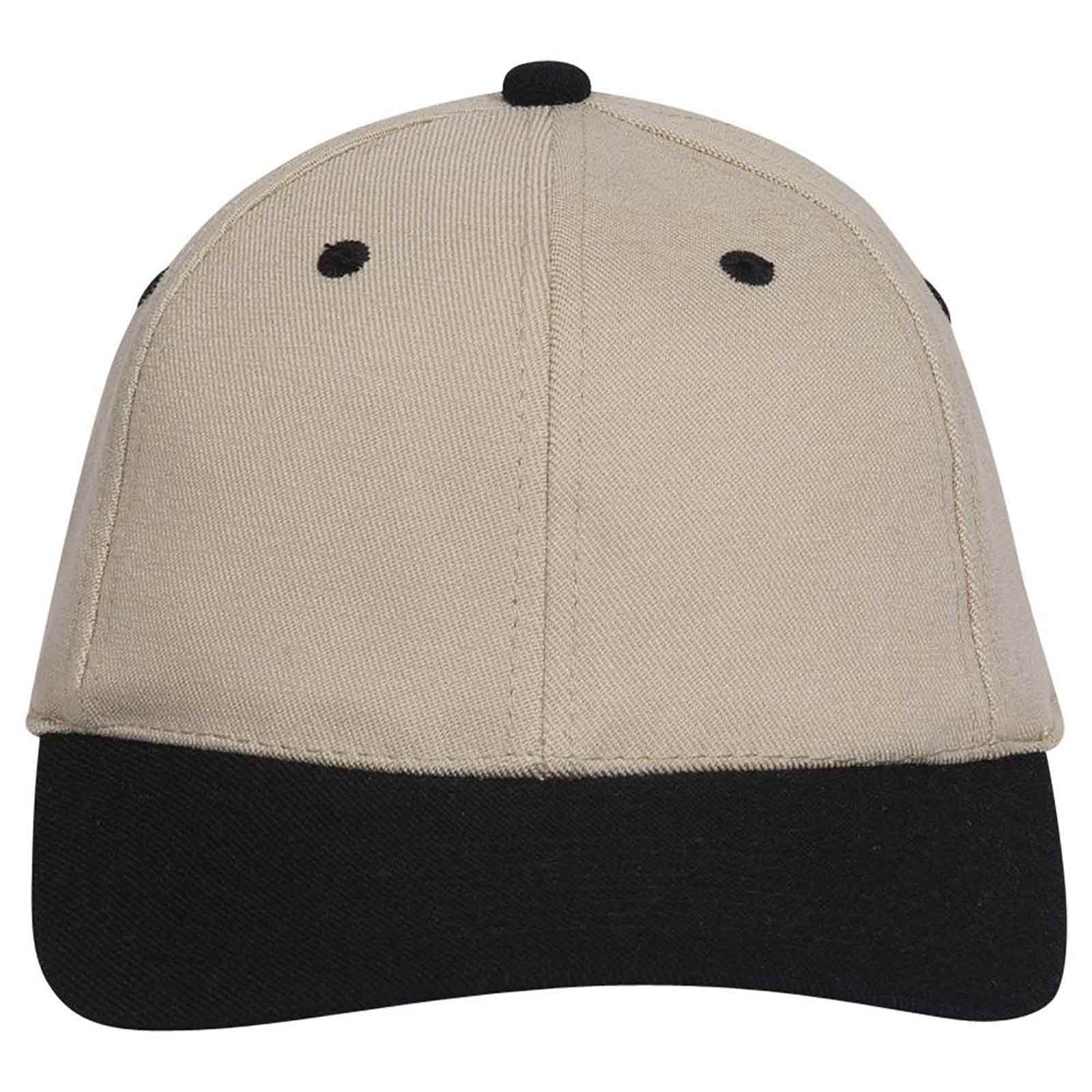 OTTO CAP "OTTO FLEX" 6 Panel Low Profile Baseball Cap OTTO 11-194 Otto Cap 0332 - Blk/Kha L/XL