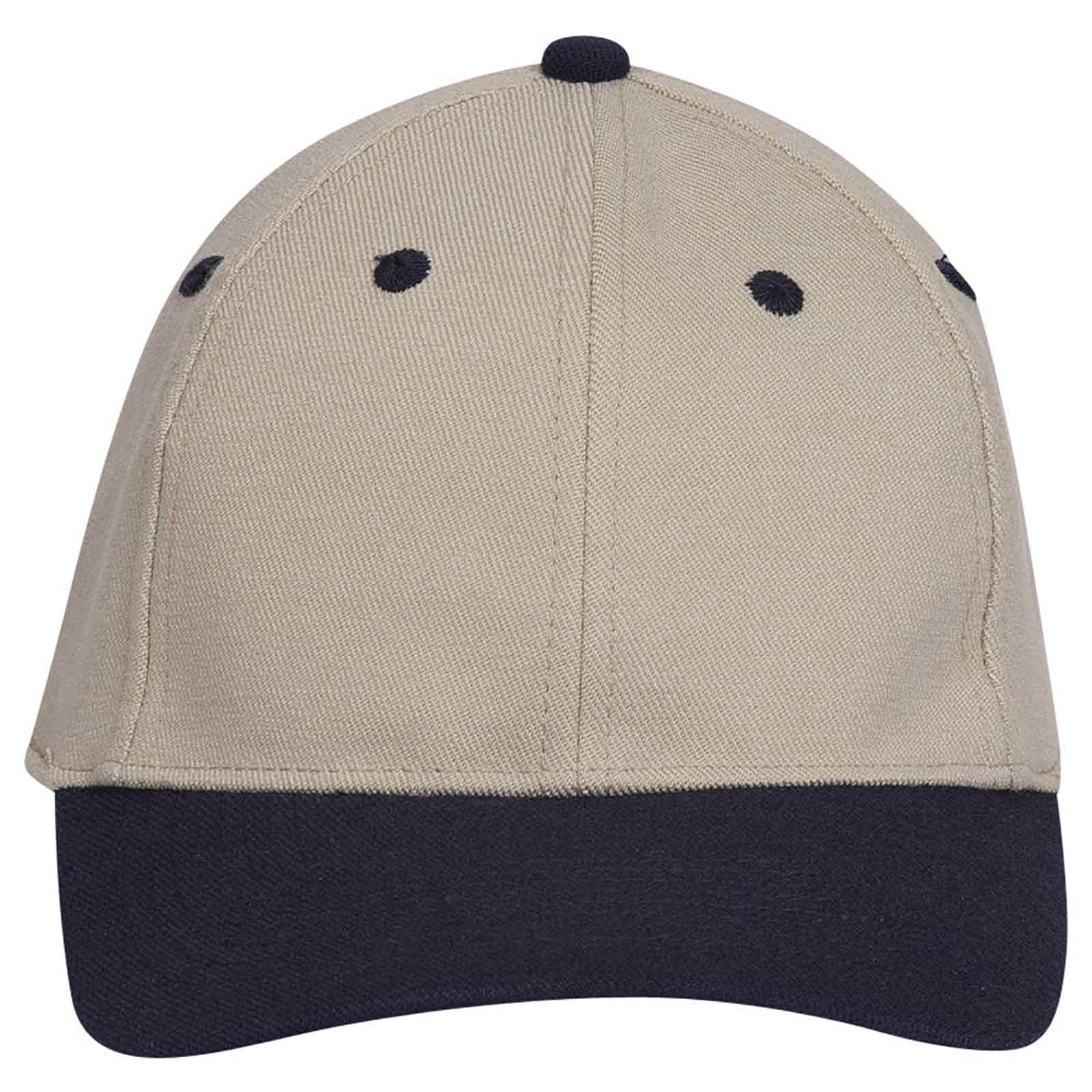 OTTO CAP "OTTO FLEX" 6 Panel Low Profile Baseball Cap OTTO 11-194 Otto Cap 0432 - Nvy/Kha S/M