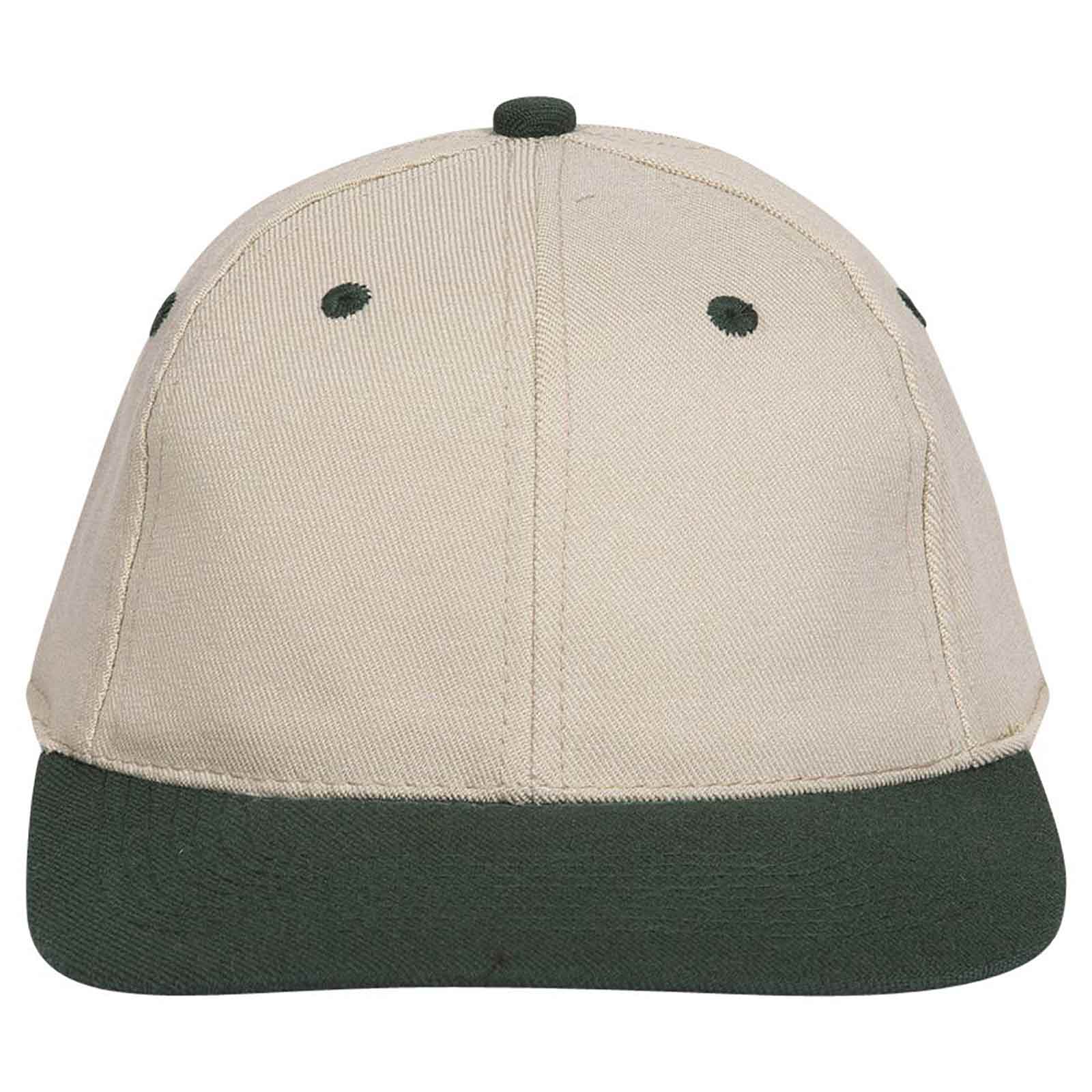 OTTO CAP "OTTO FLEX" 6 Panel Low Profile Baseball Cap OTTO 11-194 Otto Cap 1732 - Dk.Grn/Kha S/M