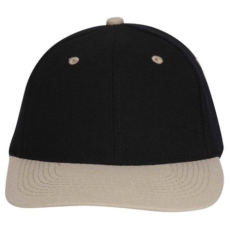 OTTO CAP "OTTO FLEX" 6 Panel Low Profile Baseball Cap OTTO 11-194 Otto Cap 3203 - Kha/Blk S/M