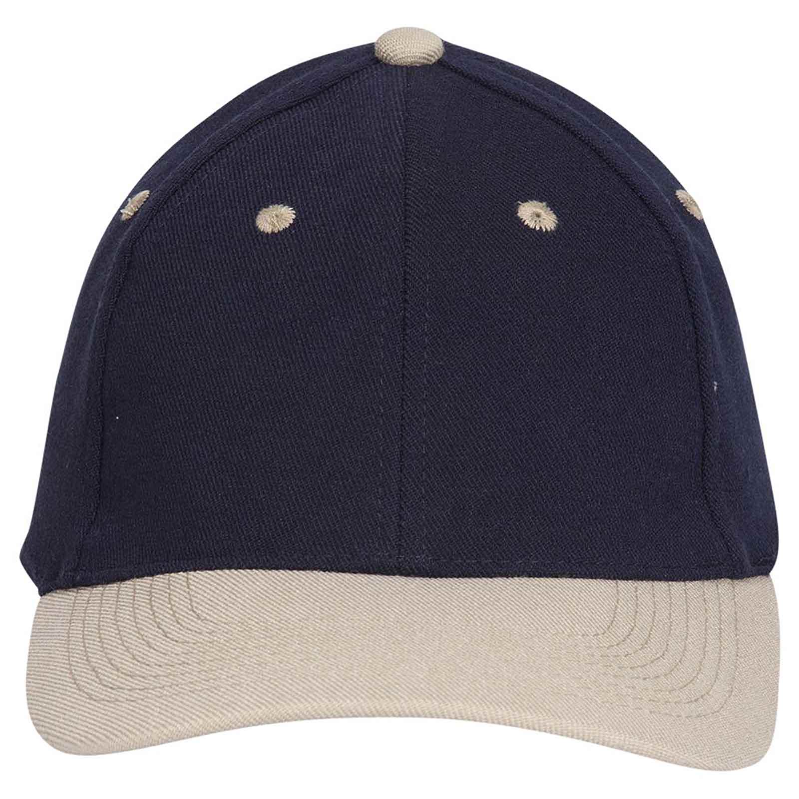 OTTO CAP "OTTO FLEX" 6 Panel Low Profile Baseball Cap OTTO 11-194 Otto Cap 3204 - Kha/Nvy S/M