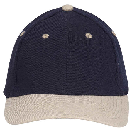 OTTO CAP "OTTO FLEX" 6 Panel Low Profile Baseball Cap OTTO 11-194 Otto Cap 3204 - Kha/Nvy S/M