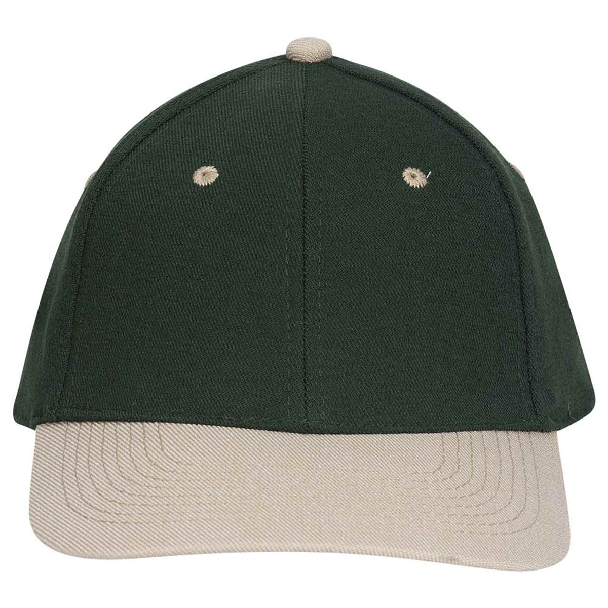 OTTO CAP "OTTO FLEX" 6 Panel Low Profile Baseball Cap OTTO 11-194 Otto Cap 3217 - Kha/Dk.Grn S/M