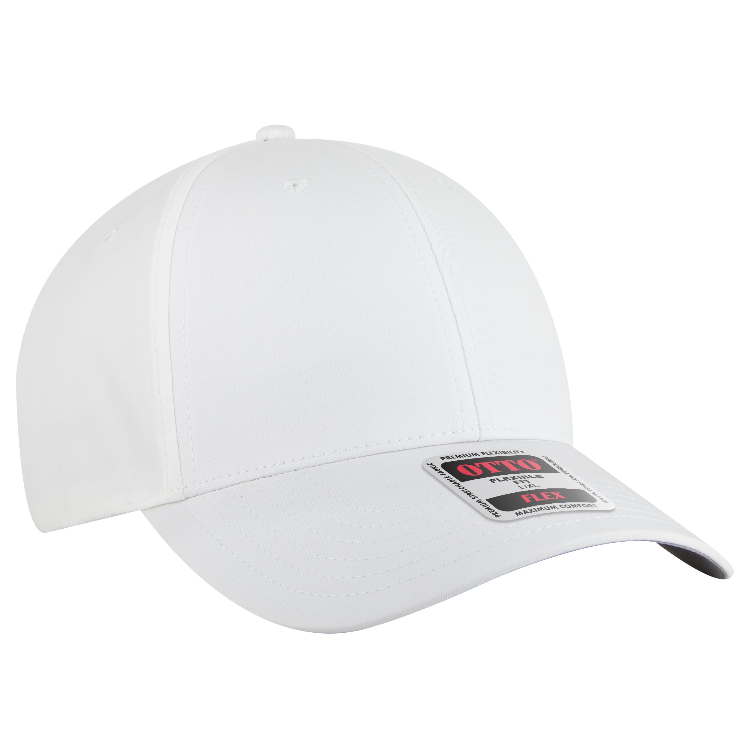 OTTO CAP "OTTO FLEX" 6 Panel Low Profile Baseball Cap OTTO 11-2 Otto Cap 016 - White L/XL