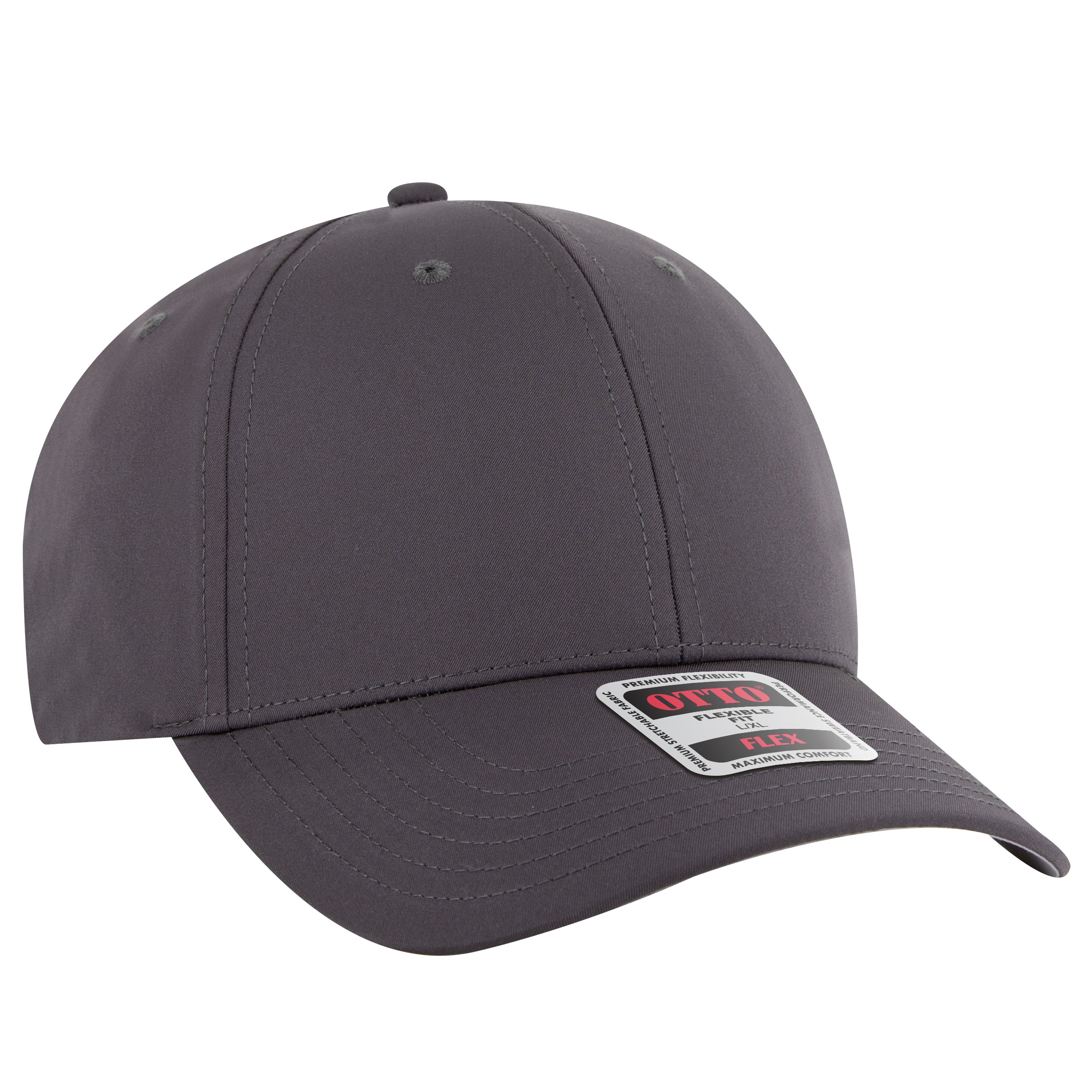 OTTO CAP "OTTO FLEX" 6 Panel Low Profile Baseball Cap OTTO 11-2 Otto Cap 025 - Char. Gray S/M