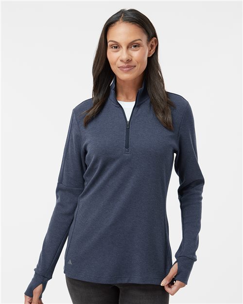 Adidas A555 Women's 3-Stripes Quarter-Zip Pullover Sweater Casual Everyday Wear Pro