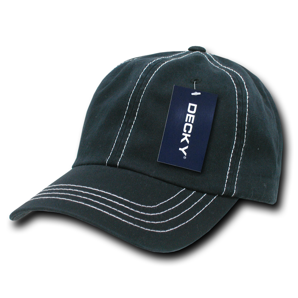 Decky 6 Panel Low Profile Relaxed Contra-Stitch Dad Hat | Decky 111