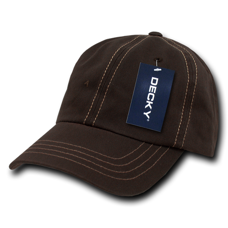 Decky 6 Panel Low Profile Relaxed Contra-Stitch Dad Hat | Decky 111