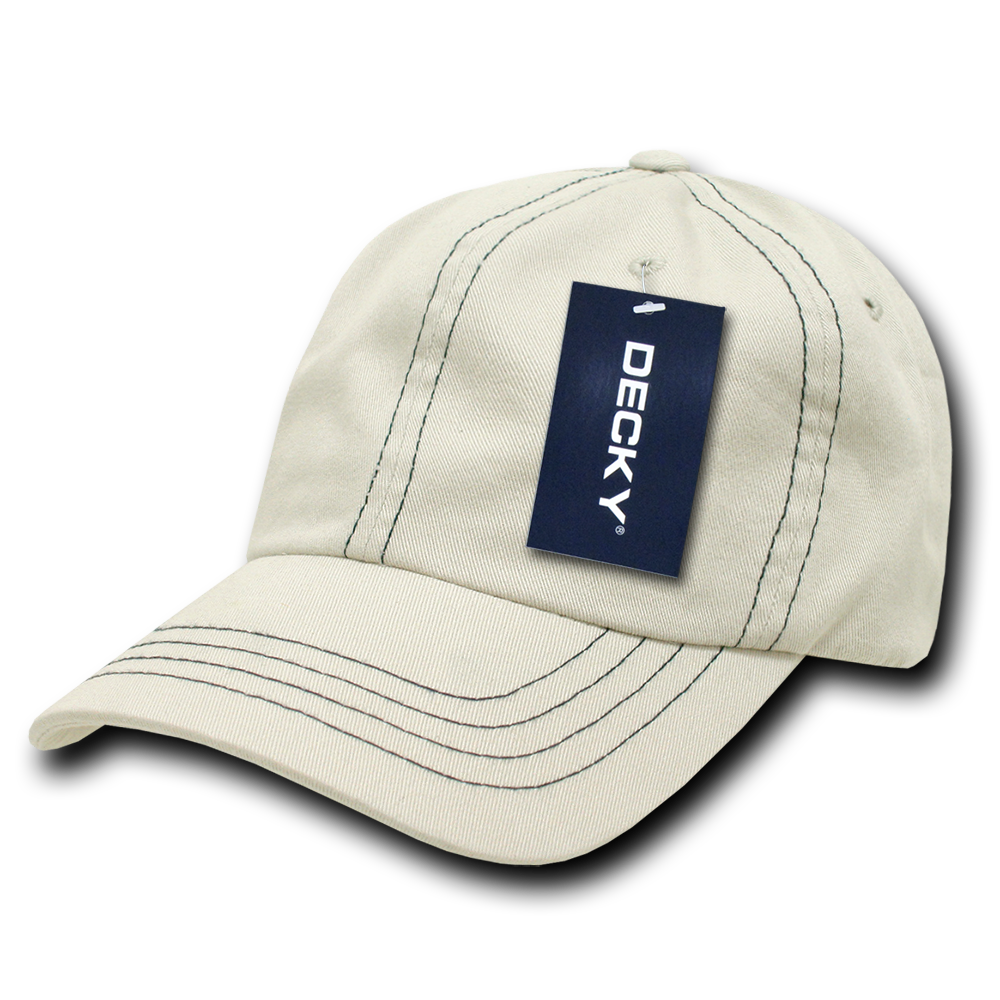 Decky 6 Panel Low Profile Relaxed Contra-Stitch Dad Hat | Decky 111