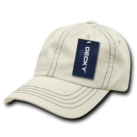 Decky 6 Panel Low Profile Relaxed Contra-Stitch Dad Hat | Decky 111