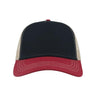 Atlantis Headwear Sustainable Canvas Cap - Atlantis Headwear RAPPER Atlantis Headwear Navy/ Burgundy/ Khaki Adjustable