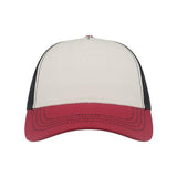 Atlantis Headwear Sustainable Canvas Cap - Atlantis Headwear RAPPER Atlantis Headwear White/ Burgundy/ Black Adjustable